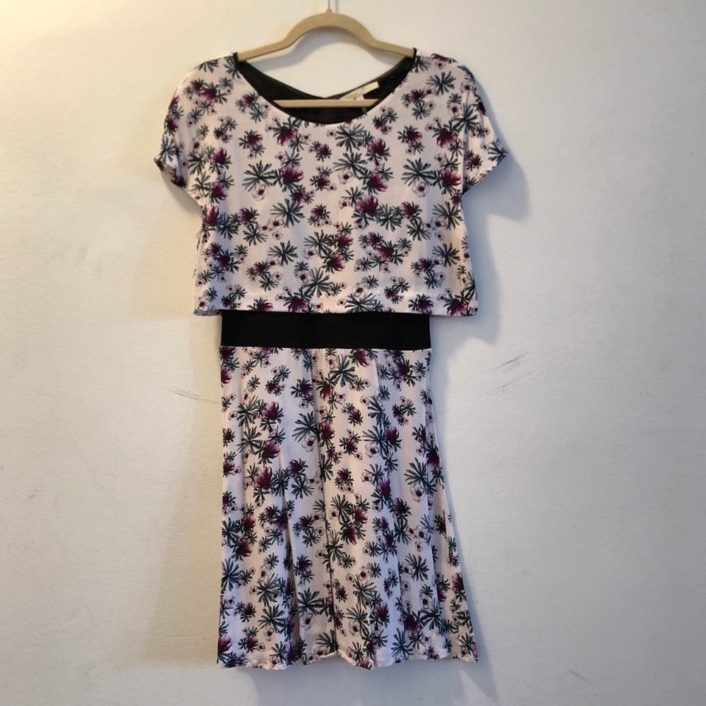 Maje Floral Dress in Pink and Black size 2